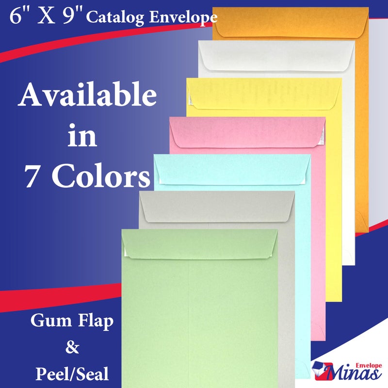 Minas Envelope 100 Minas Envelope 6" x 9" Catalog Envelopes, Peel & Seal Flap, Sturdy 24lb. Paper, 100 Count (Blue) - Image 3